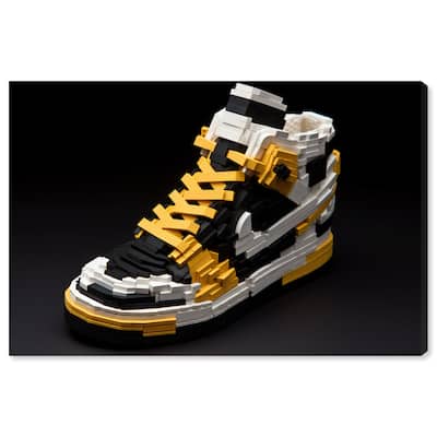Notoriart Toy Sneaker Black Gallery Wrapped Sneaker 1 Piece Canvas Wall Art