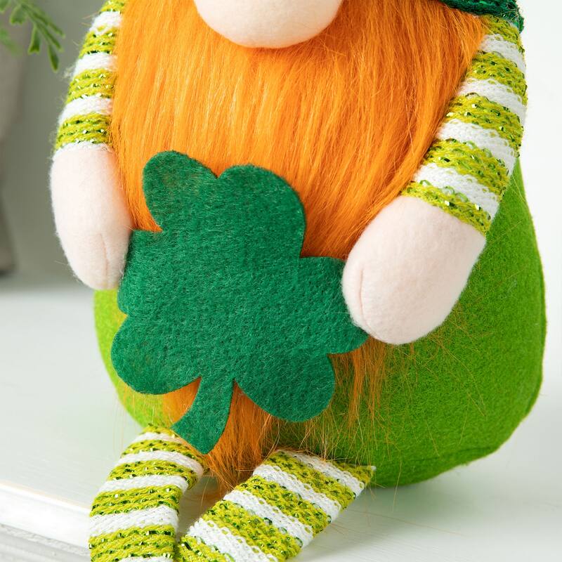 Glitzhome Christmas Hanukkah Fabric Gnome Shelf Sitter Holiday Decor