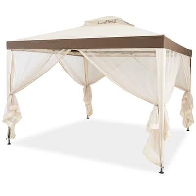10’x 10’ 2-tier Canopy Gazebo Tent Outdoor Netting Picnic Party Sun - See Details