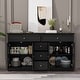 preview thumbnail 25 of 33, 59.1''Sideboard Buffet White Mid-Century Modern Contemporary Lacquered Credenza with Drawers and Doors