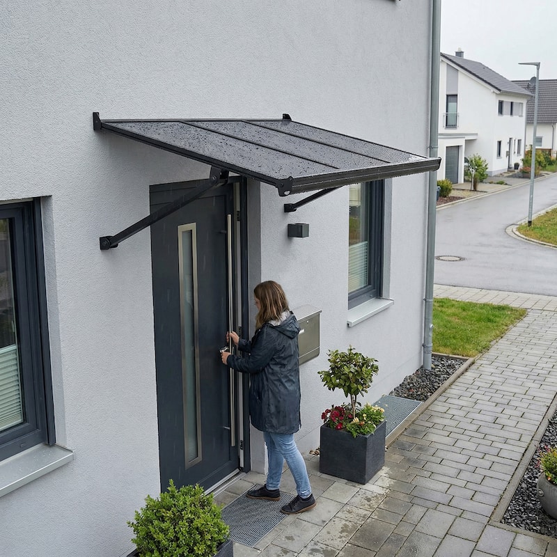Canopia Augustine 3 ft. Black/Gray Door and Window Awning