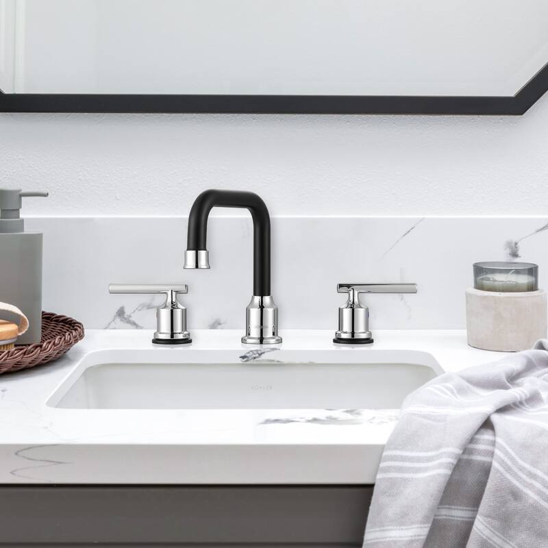 WOWOW Double Handle 8 in. Widespread Bathroom Sink Faucet
