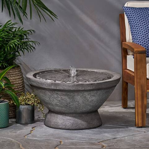 Gareth Outdoor Outdoor Flower Bowl Fountain by Christopher Knight Home