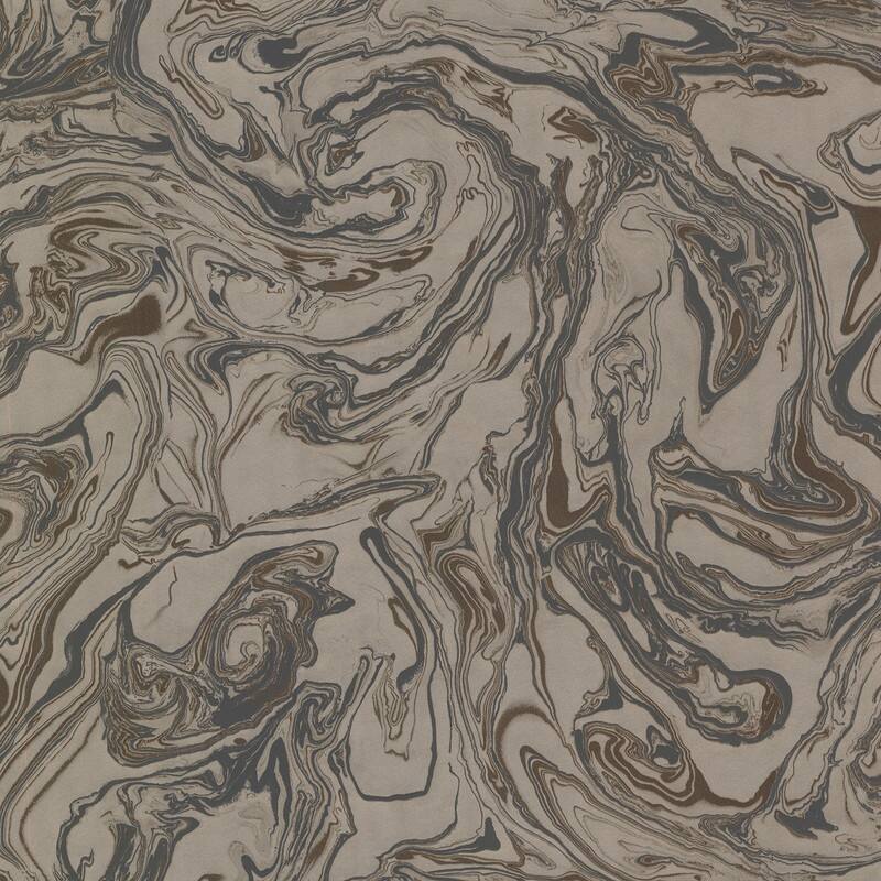 Brewster Olympia Brown Marble Wallpaper - 20.5in x 396in x 0.025in