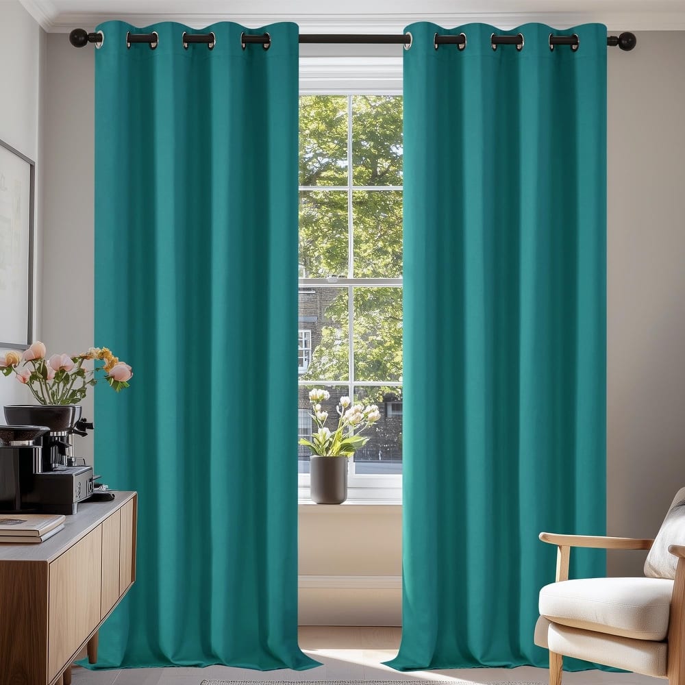 Deconovo Grommet Living Room Room Darkening Curtains (2 Panel)