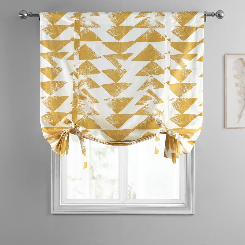 Exclusive Fabrics Triad Printed Cotton Tie-Up Window Shade - 46 X 63