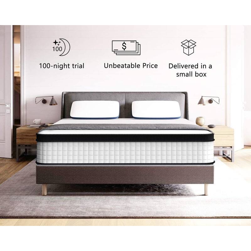 10 in. Medium Gel Memory Foam Hybrid Pocket Spring Pillow Top Twin Mattress