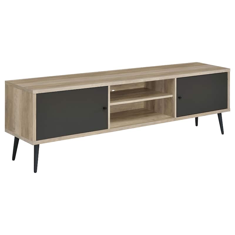 Allie 2-door Engineered Wood 71" TV Stand Distressed Pine - Distressed Pine