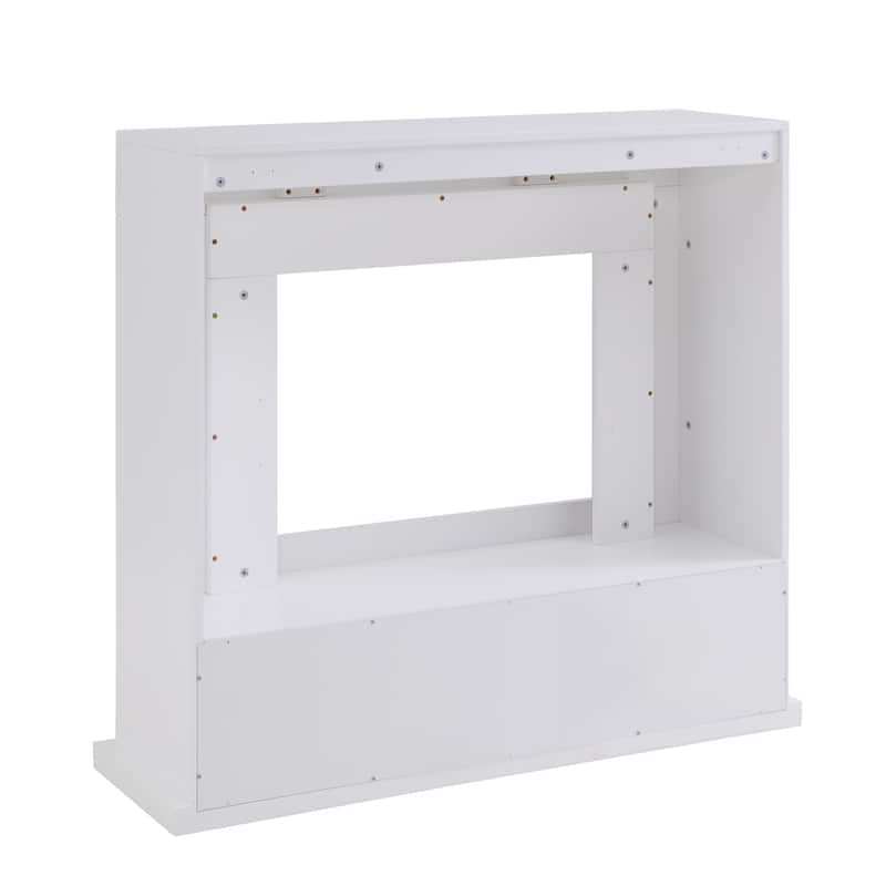 SEI Furniture Larry Industrial White Electric Fireplace
