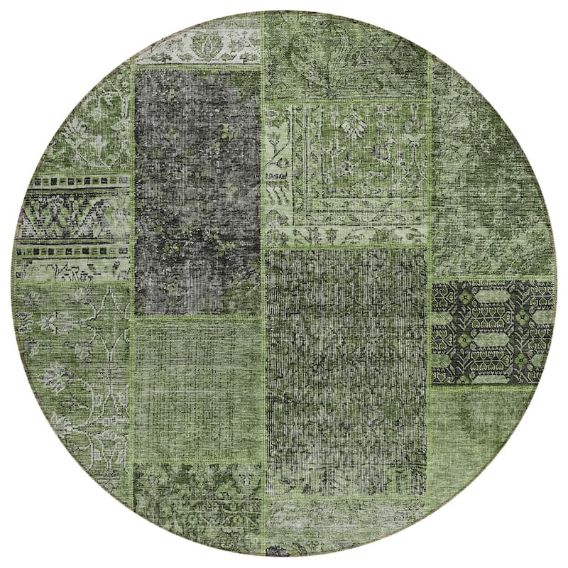 HomeRoots Patchwork Transitional Rectangle Outdoor Rug