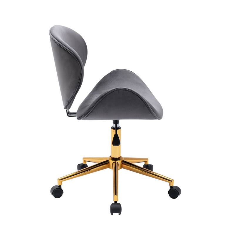 Porthos Home Rudi Office Chair, PU or Fabric or Velvet Upholstery, Chrome Legs