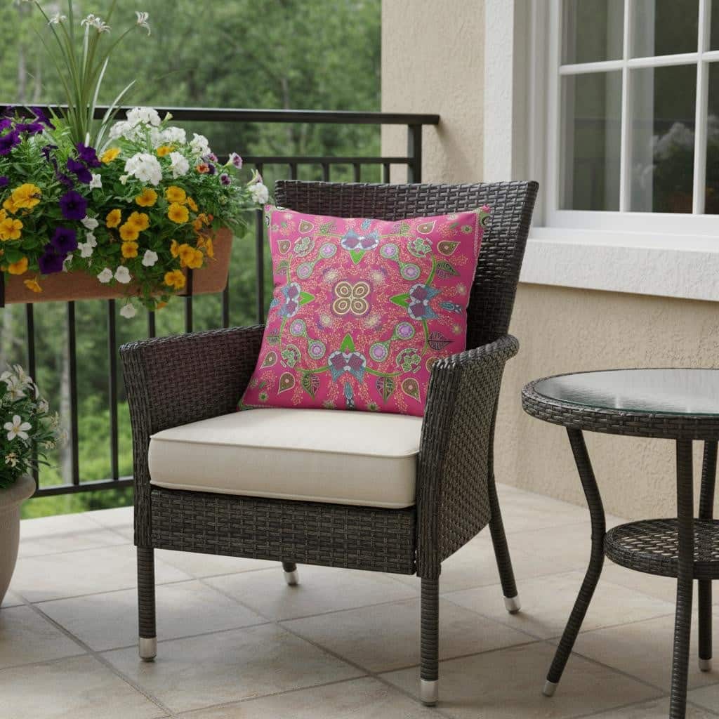 HomeRoots 16" x 16" Hot Pink Blown Seam Paisley Indoor Outdoor Throw Pillow - 16.00' X '5.00' X '16.00