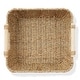 preview thumbnail 28 of 45, Hyacinth Seagrass Oval Storage Baskets with Wooden Handles Woven Bins