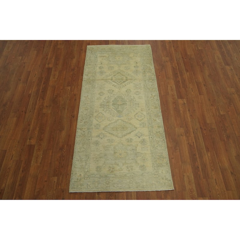 Vegetable Dye Wool Oushak Turkish Rug, Geometric - 6' 0'' X 2' 10''