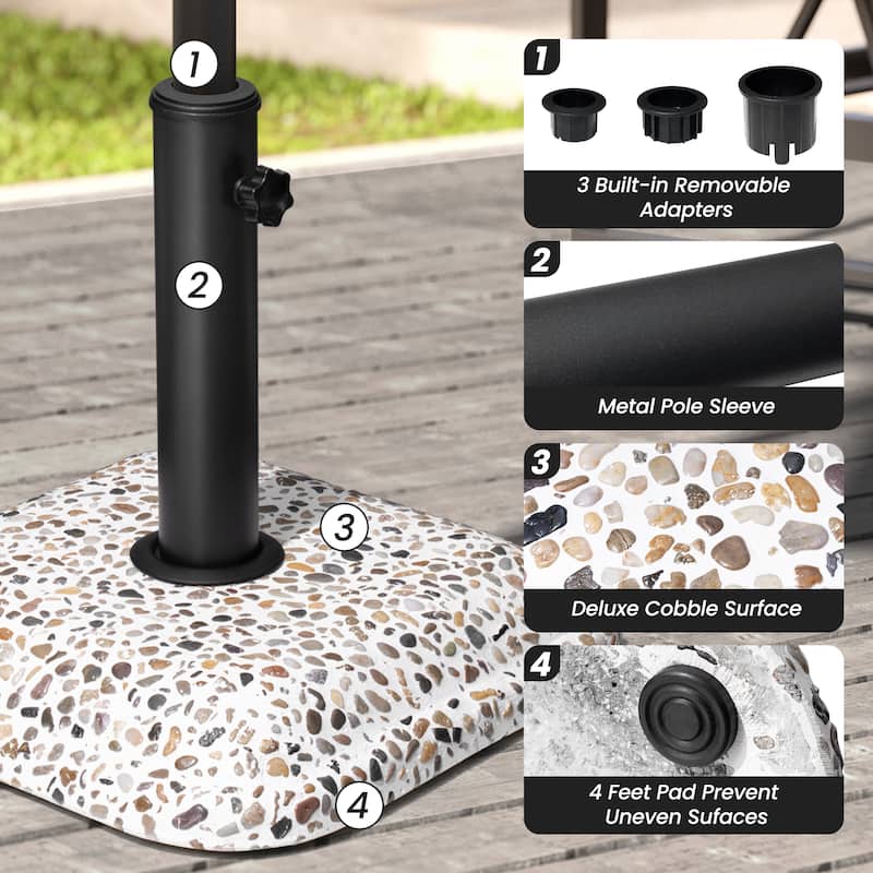 Crestlive Outdoor Patio Market Pole Umbrella Base Stand Holder Square