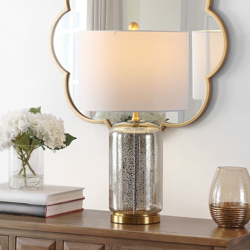 SAFAVIEH Lighting Gosselke 26-inch Glass Table Lamp - 14" x 14" x 26" - 14Wx14Dx26H