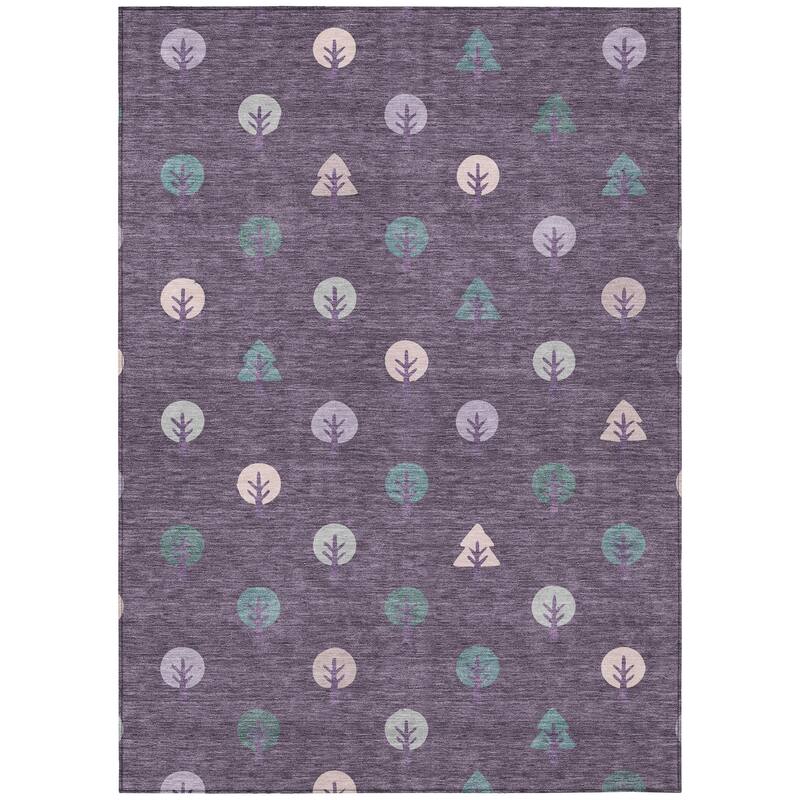 Machine Washable Indoor/ Outdoor Modern Mulvane Chantille Rug