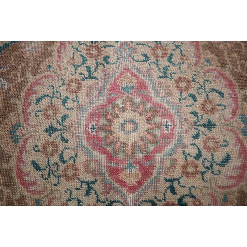 Tabriz Persian Vintage Area Rug Handmade Oriental Wool Carpet - 9'7"x 12'7"