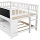 preview thumbnail 23 of 22, Twin Size Low Loft Bed with Trundle, Solid Wood Bed Frame with Storage Shelves & Blackboard, Space-Saving Design for Small Rooms
