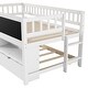 preview thumbnail 23 of 22, Twin Size Low loft Bed with Storage Shelves, Kids Solid Wood Bed Low Loft Bed with Trundle Frame & Blackboard for Boys,Girls