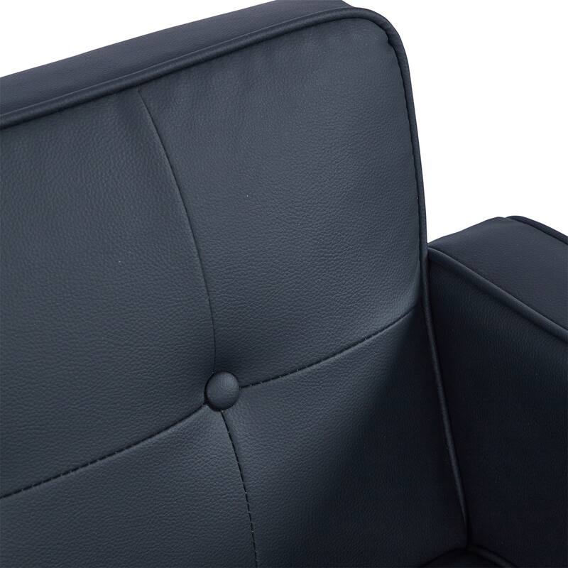 Convertible Sofa Bed Adjustable PU Leather Couch Sleeper Modern Recliner Reversible Loveseat Folding Daybed Guest Bed