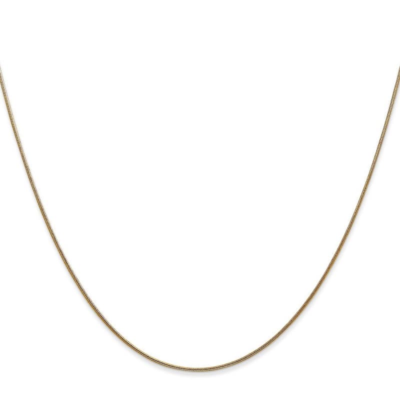 Curata 14k Yellow Gold 10" 0.80mm Round Snake Chain Anklet (Lobster-claw)