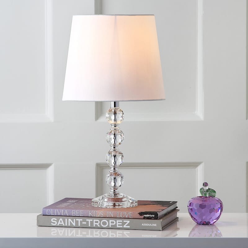 SAFAVIEH Lighting Denita 16-inch Grey Shade Stacked Crystal Ball Table Lamp (Set of 2) - 9"x9"x16" - 9Wx9Dx16H