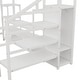 preview thumbnail 11 of 22, Loft Bed with Stairs,Metal Loft Bed with TV Stand,LED and Charging Station, Storage Shelves and Wardrobe