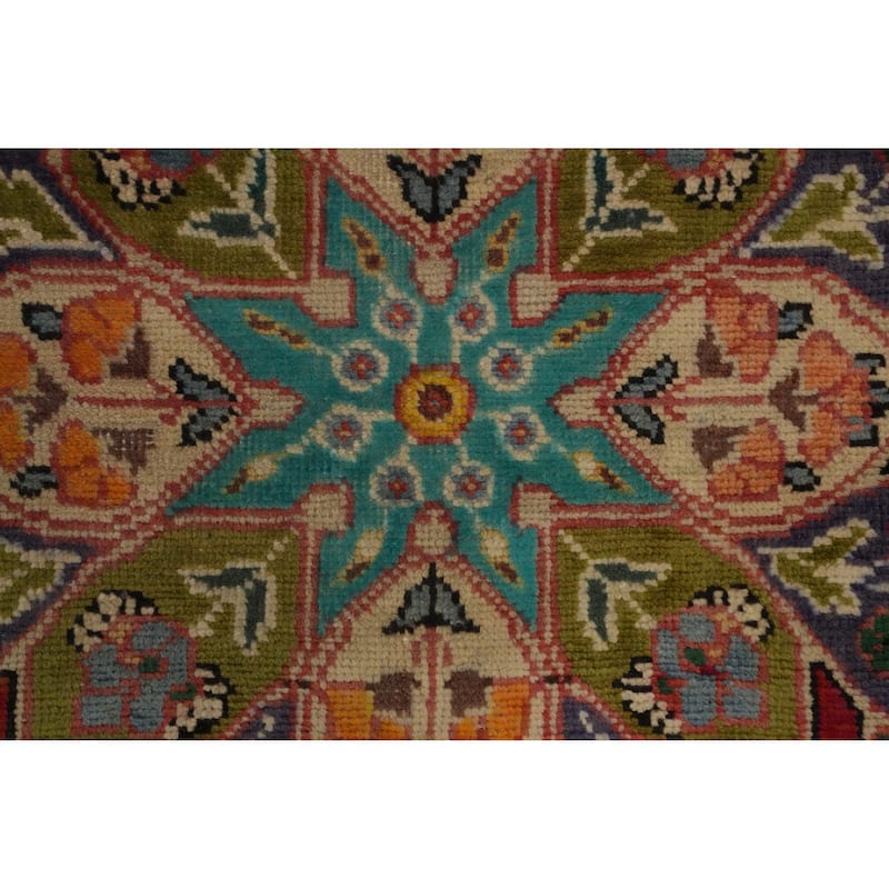 Hand Knotted Oriental 100% Wool Carpet Traditional Floral Red Tabriz Area Rug - 4' 8'' X 3' 2''