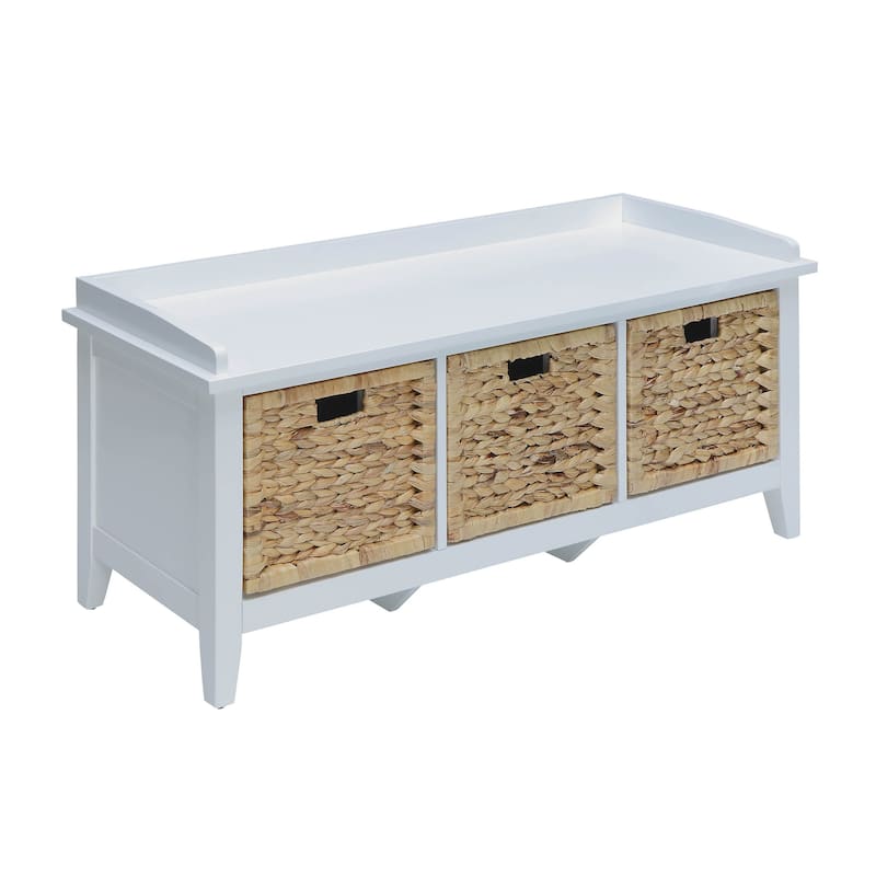 Splendid Bench with 3-Drawer - White