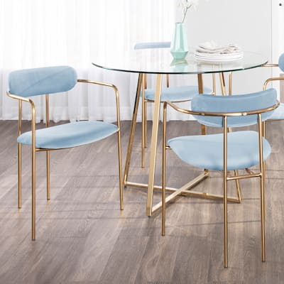 Silver Orchid Gregor Glam Velvet Chair (Set of 2)