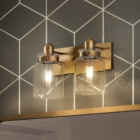 Luxury Vintage Bath Light, 8.625"H x 13.25"W, with Farmhouse Style, Olde Brass, BWP4191 by Urban Ambiance - 13.25