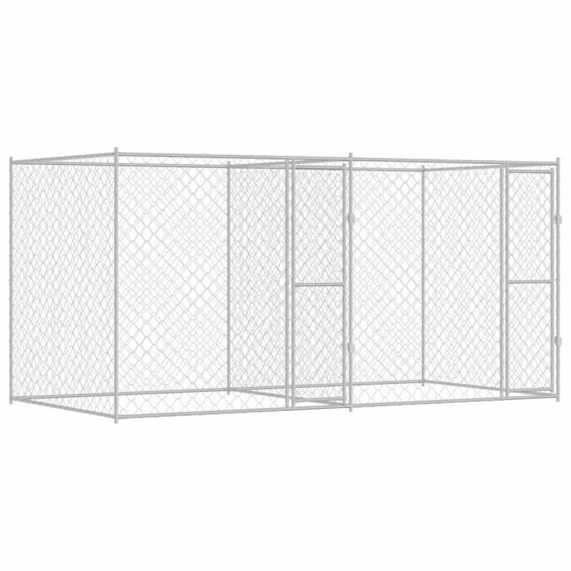 vidaXL Dog Cage Silver 400/600 x 200 x 200 cm Galvanised Steel