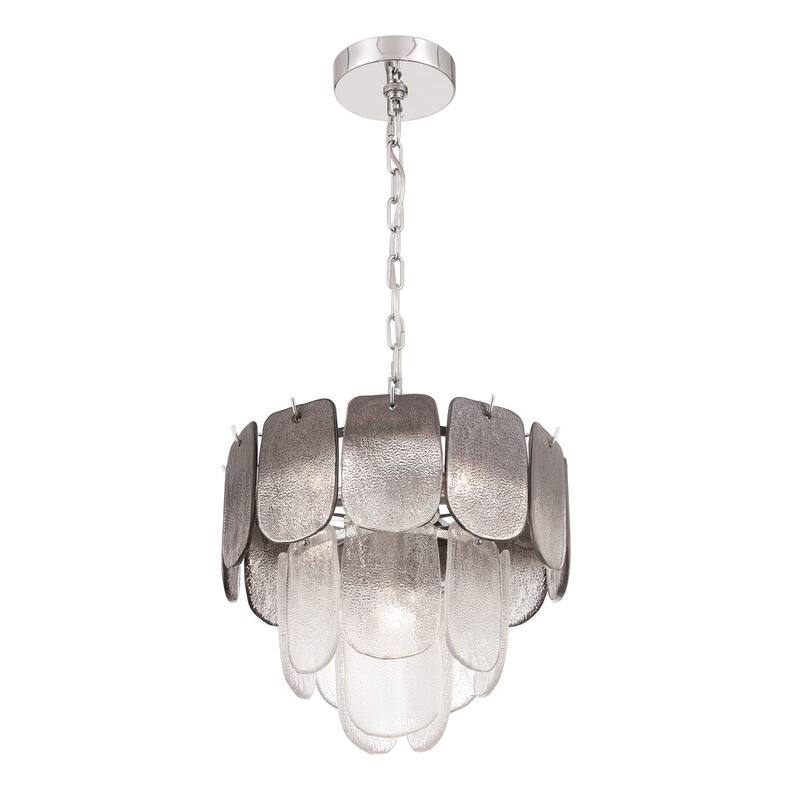 Artcraft Bianca 5-Light Pendant - Polished Nickel - Crystalline Smoke