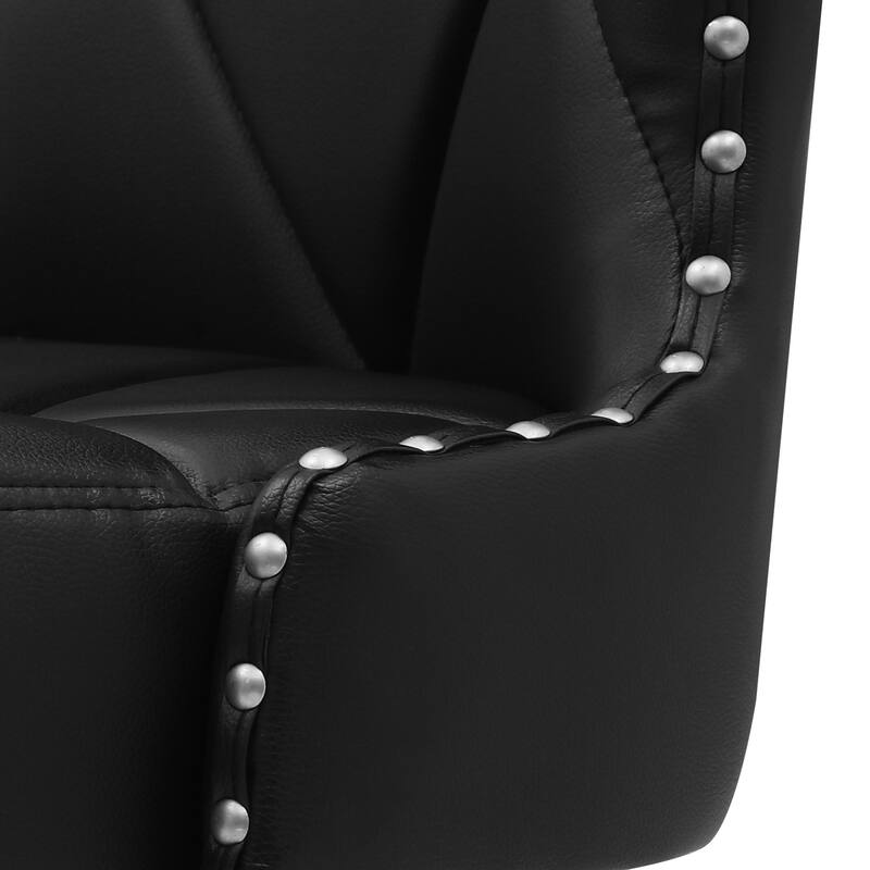 Modern 26 in. H Counter Height Bar Stools Upholstered 360 Free Swivel Counter Stools with Nailhead Trim