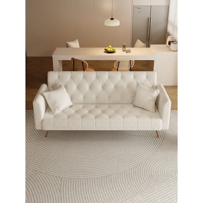 Multifunctional Velvet Sofa Bed, Easily Transformable, Adjustable Angle, Suitable for Modern living Spaces, Metal Legs