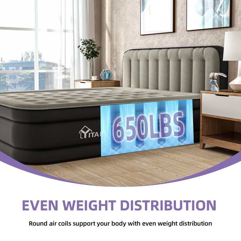 Queen Air Mattress with 31.4" Air Headboard