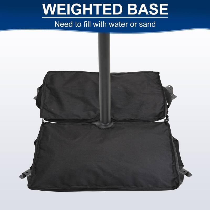 Ainfox 10 ft. Patio Offset Solar LED Umbrellas Cantilever Outside Umbrellas with Base