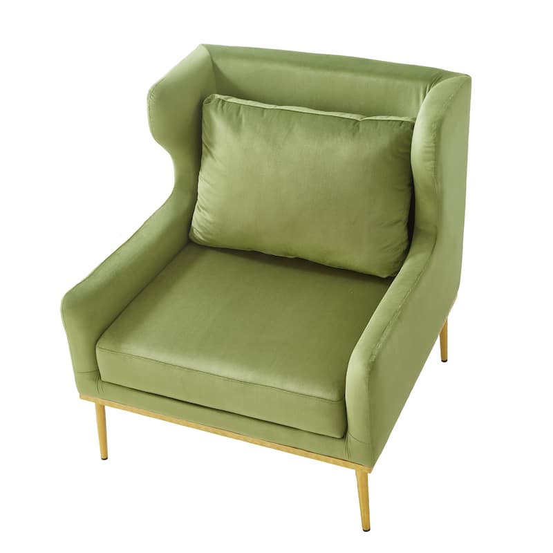 Modern Armchair Velvet Accent Chair Reading Chair Single Sofa Chair for Living Room, Bedroom, or Reading Corner