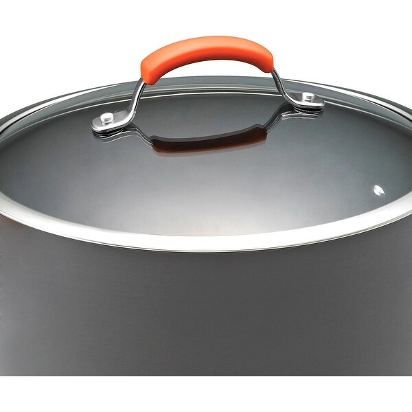 Hard-Anodized Nonstick Oval Pasta Pot / Stockpot with Lid - Bed