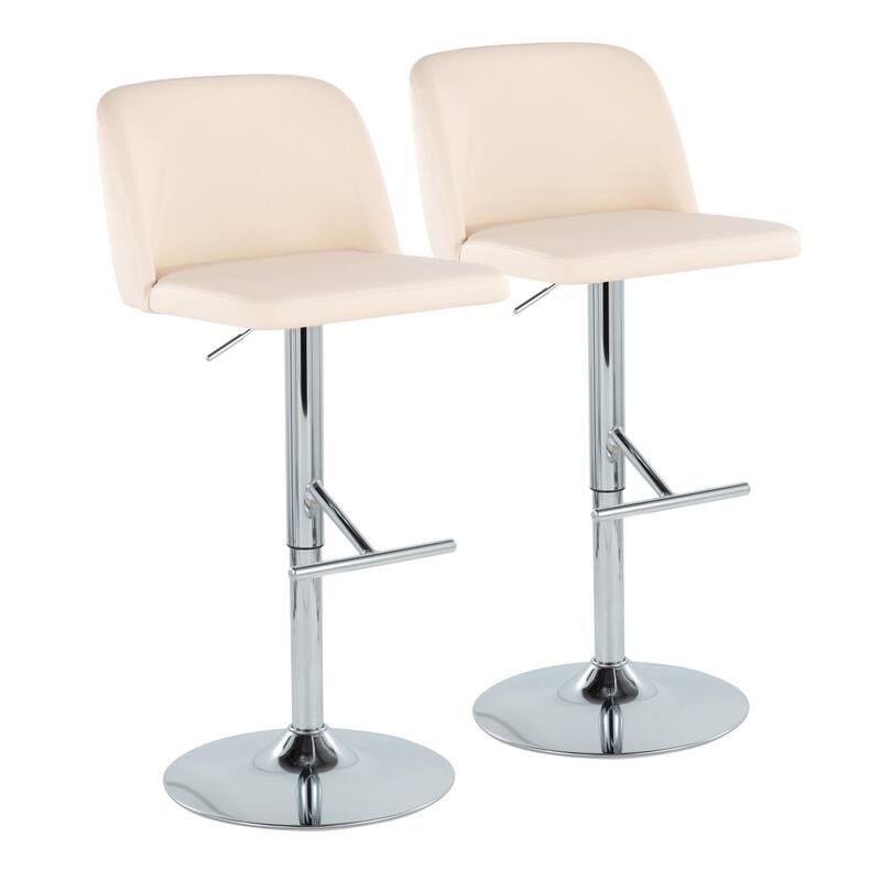 Strick & Bolton Vallberga Adjustable Bar Stool with Straight T Footrest (Set of 2)