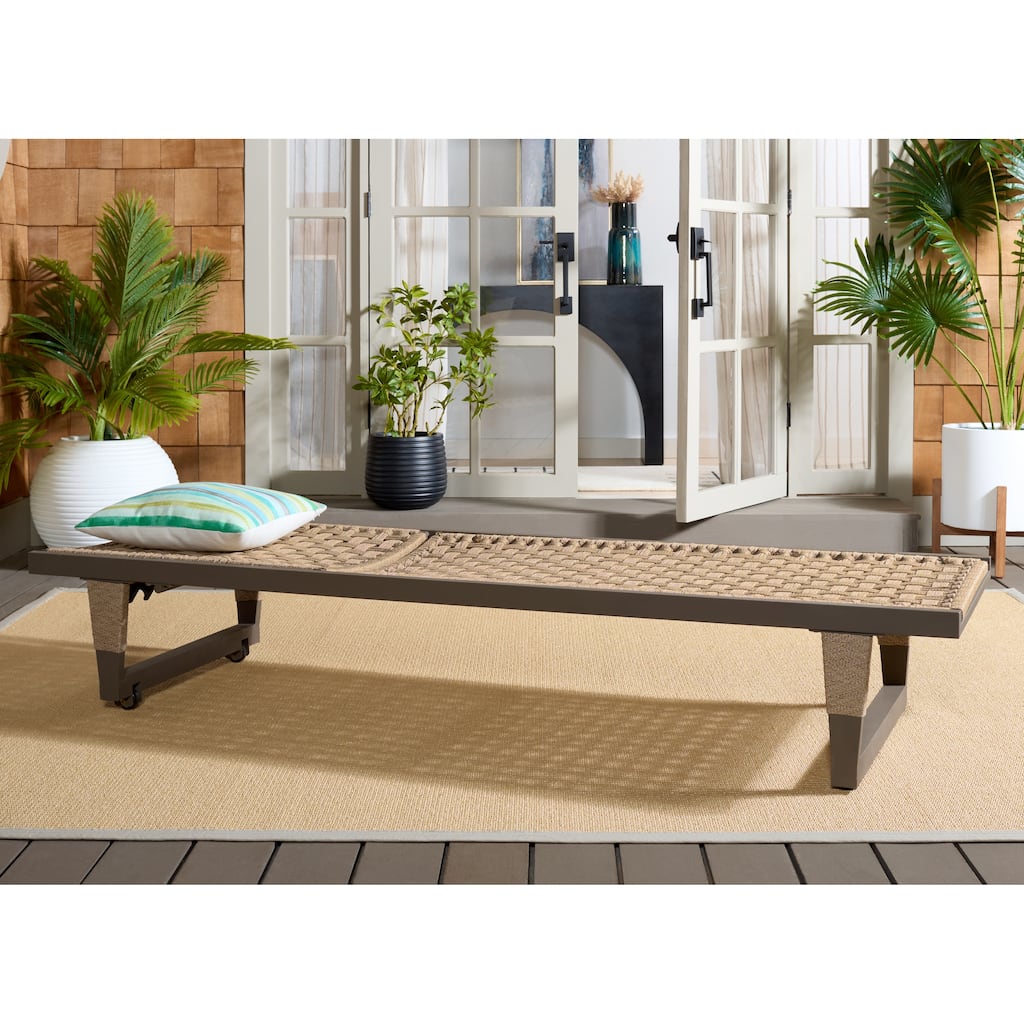 SAFAVIEH Outdoor Living Arthur Lounge Chair - 26"W x 82"D x 38"H