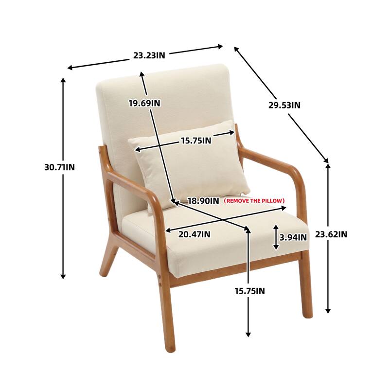 Modern Accent Chair Solid Wood Padding Lounge Armchairs - 23.23" * 29.53" * 30.71"