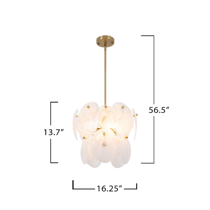 Artcraft Lily 4-Light Pendant - Brushed Brass Finish