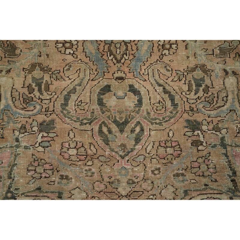 Hand Knotted Oriental 100% Wool Carpet Traditional Floral Multi-Colored Heriz Area Rug - 11' 9'' X 8' 5''