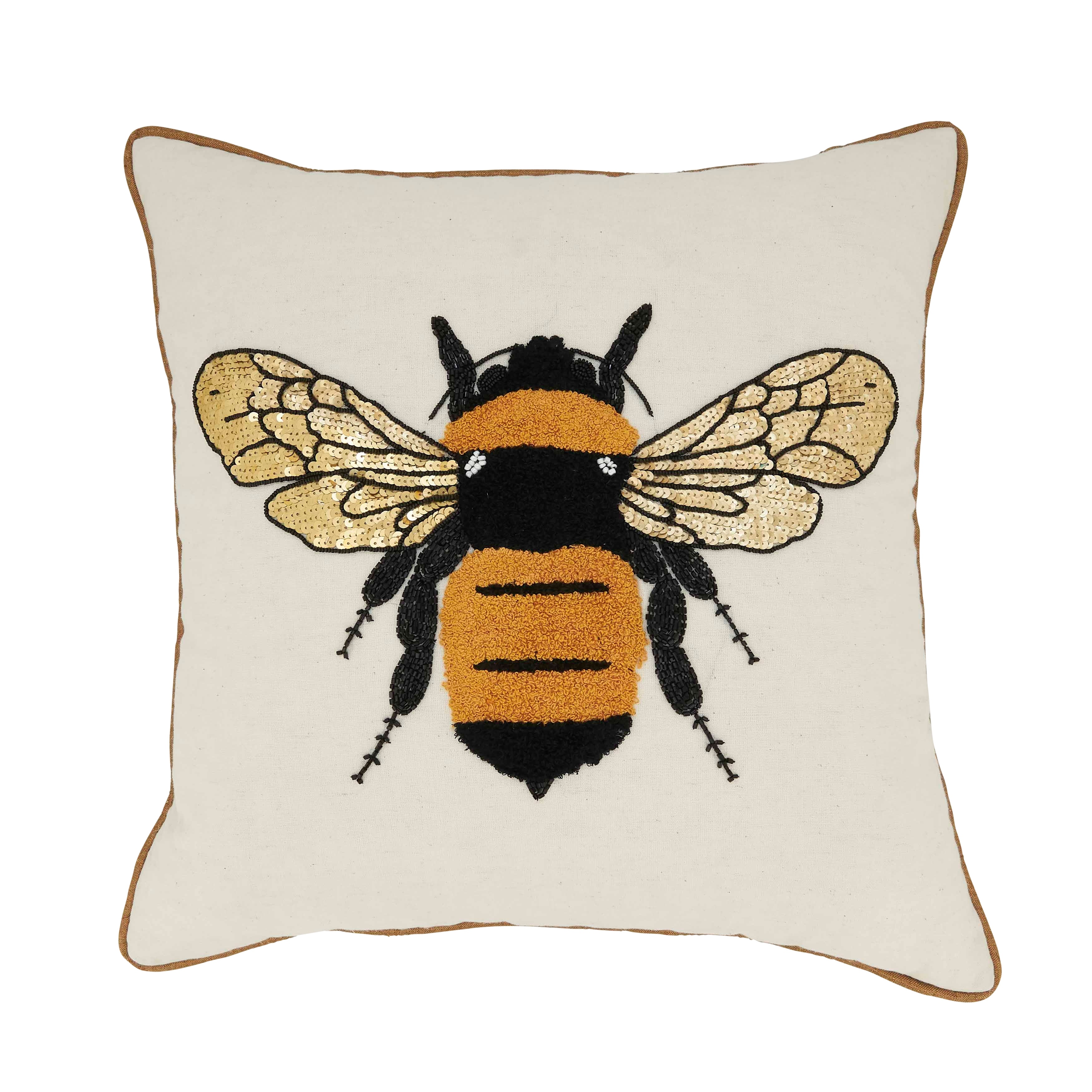 Saro Lifestyle Buzzworthy Bumblebee Embroidered Throw Pillow