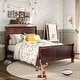 preview thumbnail 10 of 20, Furniture of America Mayday II Classic Kids Wooden Sleigh Bed Cherry - Full