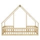 preview thumbnail 17 of 52, Wood House-Shaped Twin Floor House Bed with Fence,Guardrails,Kids and Baby