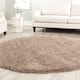 SAFAVIEH California Shag Izat 2-inch Thick Area Rug - 6'7" x 6'7" Round - Taupe