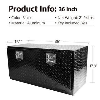 36 Inch Heavy Duty Black Aluminum Tread Tool Box with Locks and T ...